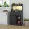 Armoires de Cuisine avec LED Multiprise Plan de Travail Grand Tiroir et Étagères Réglables 70x40x35 cm Noir - FR.SIKAIC