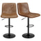 Lot de 2 Tabourets de Bar en Cuir avec Dossier Réglables en hauteur Pivotants à 360° pour Bar îlot de cuisine Restaurant Café - FR.SIKAIC