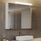 80 cm Armoire de Toilette avec éclairage et Prise Rangement et 3 Portes Miroir Blanc - FR.SIKAIC