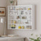 FR.SIKAIC Vitrine Blanc / Bois d'ingénierie / Moderne Vitrine Murale de Salon pour Collection avec Doubles Portes Vitrées 5 Étagères et 5 Bandes LED Colorées Blanc