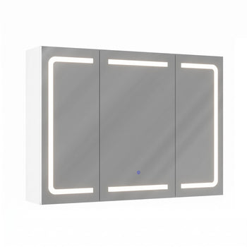 FR.SIKAIC Armoires de Toilette Blanc / Moderne / Bois d'ingénierie 16 x 80 x 60 cm,Meuble de salle de bain avec miroir – Blanc