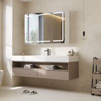 FR.SIKAIC Armoires de Toilette Blanc / Moderne / Bois d'ingénierie 16 x 80 x 60 cm,Meuble de salle de bain avec miroir – Blanc