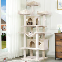 Arbre à Chat 175 cm avec 3 Grandes Plateformes d'observation Griffoirs en Sisal pour Grands Chats Beige - FR.SIKAIC