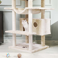 Arbre à Chat 175 cm avec 3 Grandes Plateformes d'observation Griffoirs en Sisal pour Grands Chats Beige - FR.SIKAIC