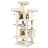 Arbre à Chat 175 cm avec 3 Grandes Plateformes d'observation Griffoirs en Sisal pour Grands Chats Beige - FR.SIKAIC