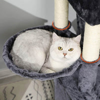 153 cm Arbre à Chat Stable pour Grands Chats avec Grands Troncs en Sisal Naturel Gris foncé - FR.SIKAIC