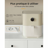 FR.SIKAIC Armoire de cuisine Blanc / Moderne Armoire de Cuisine avec Multiprises, Étagères Réglables, 3 Tiroirs, Étagère à Vin Amovible, 103.5 x40 x 180 cm, Blanc