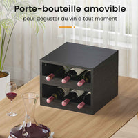 Armoire de Cuisine avec Multiprises Étagères Réglables 3 Tiroirs Étagère à Vin Amovible 103.5 x40 x 180 cm Noir - FR.SIKAIC