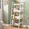 Armoire de Rangement en bambou à 4 Niveaux pour Salle de Bain Salon Cuisine Bureau 48 x 32 x 110 cm Blanc - FR.SIKAIC