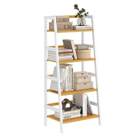 Armoire de Rangement en bambou à 4 Niveaux pour Salle de Bain Salon Cuisine Bureau 48 x 32 x 110 cm Blanc - FR.SIKAIC