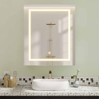 51 cm Armoire de Salle de Bain avec Miroir Éclairage LED et Étagères Réglables Blanc - FR.SIKAIC