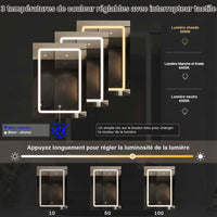 50 cm Armoire de toilette avec éclairage LED et étagères réglables Blanc - FR.SIKAIC