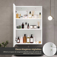 50 cm Armoire de toilette avec éclairage LED et étagères réglables Blanc - FR.SIKAIC