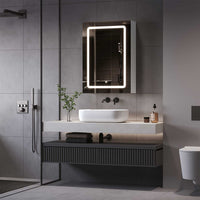 50 cm Armoire de toilette avec éclairage LED et étagères réglables Blanc - FR.SIKAIC