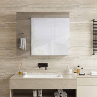 70 cm Armoire de Toilette avec Miroir 3 Étagères Réglables et 3 Portes Blanc - FR.SIKAIC