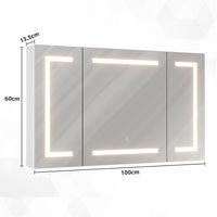 100 cm Armoire de Toilette avec Miroir de Salle de Bain avec Éclairage LED et Prise Blanc - FR.SIKAIC