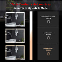 80 cm Armoire de Toilette avec Miroir de Salle de Bain avec Prise D'éclairage LED Double Porte Miroir Blanc - FR.SIKAIC