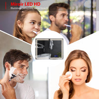 80 cm Armoire de Toilette avec Miroir de Salle de Bain avec Prise D'éclairage LED Double Porte Miroir Blanc - FR.SIKAIC