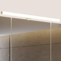 90 cm Armoire Miroir Salle de Bain avec 3 Portes Miroir éclairage LED et Prises Blanc - FR.SIKAIC