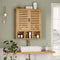 67 cm Armoire Murale de Salle de bain en Bois avec 2 Portes et Étagères réglables Naturelle - FR.SIKAIC