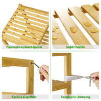 Armoires de Salle de Bain Haut avec 3 Compartiments Ouverts et Meuble Bambou 34x33x170 cm - FR.SIKAIC