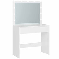 Coiffeuse avec Éclairage Réglable Grand Miroir Grand Tiroir avec Séparateurs Réglables Blanc - FR.SIKAIC