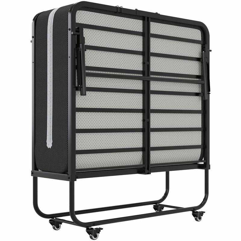 FR.SIKAIC Lits et Cadres de Lit Noir / Moderne / Métal Lit Pliant 1 Personne 90 x 200 cm Lit Pliable Adulte avec Matelas en Mousse de 10 cm Noir