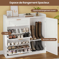 FR.SIKAIC Meuble à chaussures étroit 30 x 100 x 104 cm – pour 15 paires