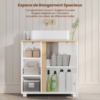 FR.SIKAIC Meuble sous-évier moderne avec espace de rangement extra-large, blanc