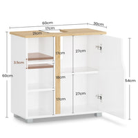 FR.SIKAIC Meuble sous-évier moderne avec espace de rangement extra-large, blanc