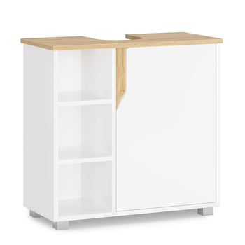 FR.SIKAIC Meuble sous-évier moderne avec espace de rangement extra-large, blanc