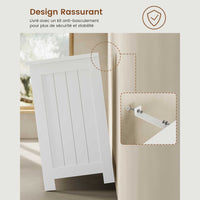 Meuble sous Lavabo Salle de Bain avec 1 Grand Tiroir 1 Armoire à Deux Portes et Étagères Ouvertes 90x30x60 cm Blanc - FR.SIKAIC