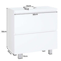 Meuble sous Lavabo Salle de Bain avec 2 Grands Tiroirs et Pieds 80x30x56 cm Blanc - FR.SIKAIC