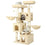 FR.SIKAIC Arbre à Chat Beige / Moderne PRÉ-VENTE Arbre à Chat Grimpant Robuste 156 cm avec 2 Plateformes 3 Grottes à chat et 2 Paniers Beige