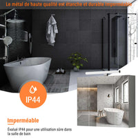 70 cm Armoire de Toilette avec Miroir de Salle de Bain avec Prise D'éclairage LED et Grand Espace de Rangement Blanc - FR.SIKAIC