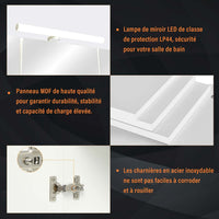 70 cm Armoire de Toilette avec Miroir de Salle de Bain avec Prise D'éclairage LED et Grand Espace de Rangement Blanc - FR.SIKAIC