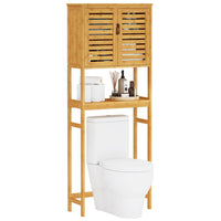 Étagère de Toilette de Salle de Bain avec Casier Armoire de Machine à Laver Bambou 64×26×168 cm - FR.SIKAIC