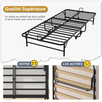 Lit pliant 90x200 cm avec Matelas en mousse de 10 cm d'épaisseur Cadre de lit simple en métal - FR.SIKAIC