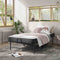 Lit pliant 90x200 cm avec Matelas en mousse de 10 cm d'épaisseur Cadre de lit simple en métal - FR.SIKAIC