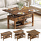 Table basse 3 en 1 avec Plateau Relevable et Rangement ouvert et Caché Transformable en Table à Manger Pliante Marron - FR.SIKAIC
