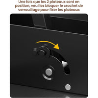 FR.SIKAIC Table basse Noir / Bois d'ingénierie / Moderne Table Basse 3 en 1 Relevable et Extensible avec Compartiments Cachés et Étagère Ouverte Noir