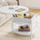 Table Basse Relevable avec Compartiment Caché et Étagère de Rangement pour Salon Bureau Balcon Blanc - FR.SIKAIC