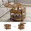 Table Basse Relevable avec Compartiment Caché et Étagère de Rangement pour Salon Bureau Balcon Marron - FR.SIKAIC