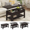Table Basse Relevable et Pliante Multifonctionnelle 3 en 1 avec Étagère de Rangement ‎Couleur Ébène - FR.SIKAIC