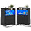 Table de Chevet Lot de 2 avec Bande LED Station de Charge 1 Compartiment Ouvert et 2 Tiroirs Noir - FR.SIKAIC