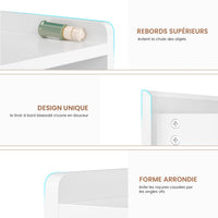 FR.SIKAIC Table de chevet Blanc / Moderne / Bois Table de chevet moderne à LED avec prise électrique et 3 tiroirs, Blanche